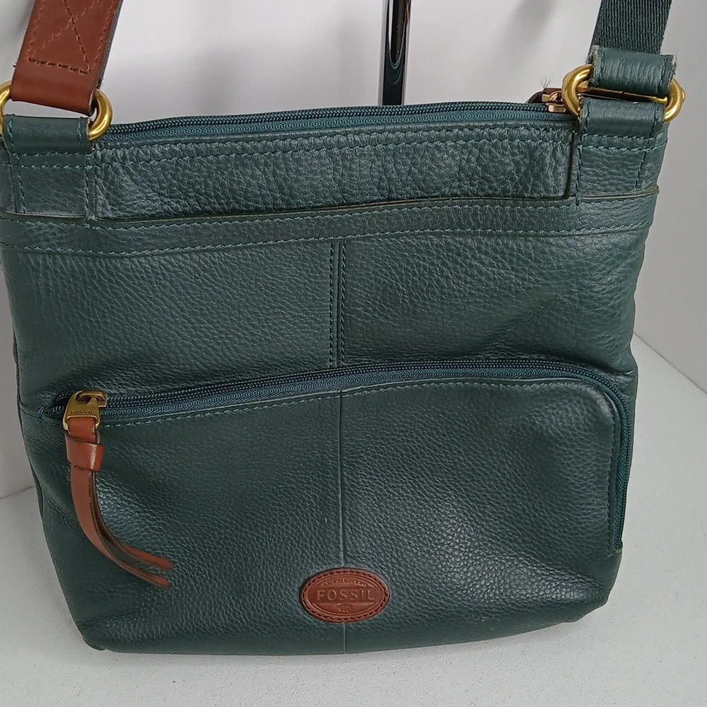 Fossil - Morgan Traveler - Forest Green Pebble Leather Crossbody Bag